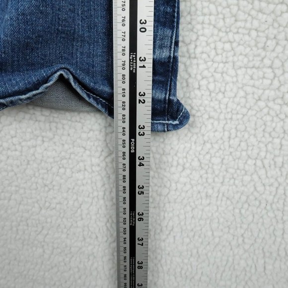 Vintage Blue Jeans Womens 9 10 Bootcut Medium Wash Distressed Beaded 90s Y2K - Picture 9 of 11